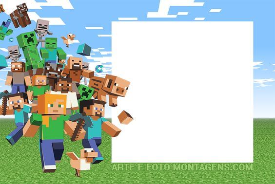 ▷ Convite Digital Aniversário de Minecraft, GRÁTIS