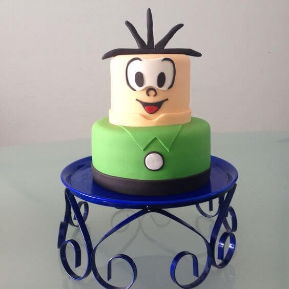 bolo de chantininho de aniversário para menino com o tema do cebolinha