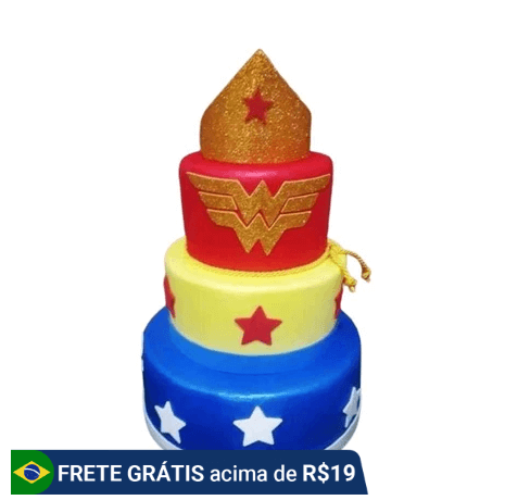bolo festa mulher maravilha