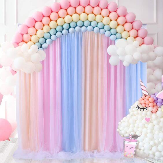 arco de balões unicornio
