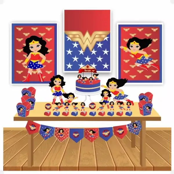 kit para festa infantil mulher maravilha