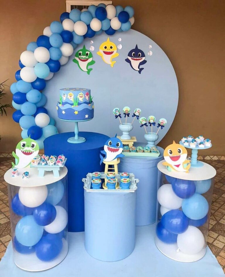 Decoração Festa Baby Shark: 25 ideias simples e criativas