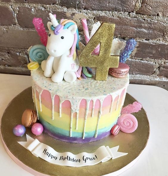 mesversário bolo unicornio