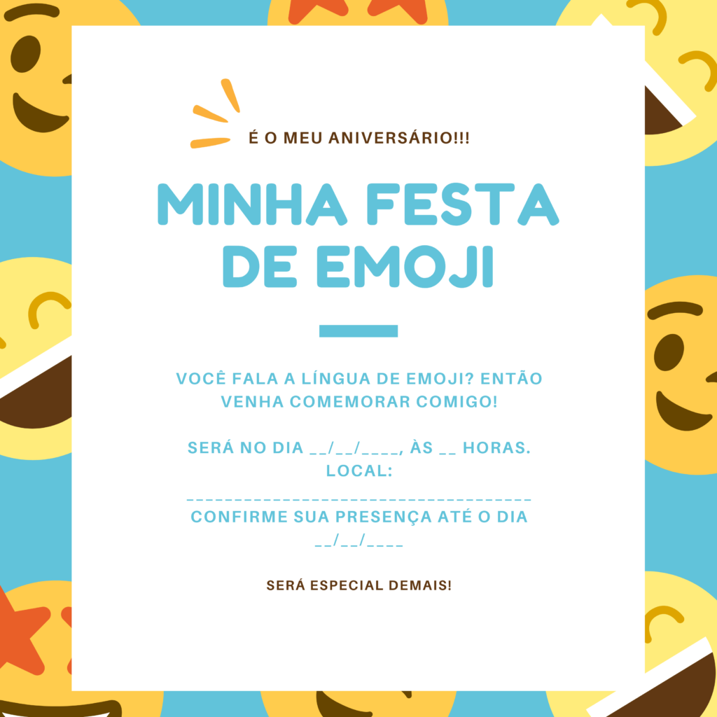 convite emoji para editar