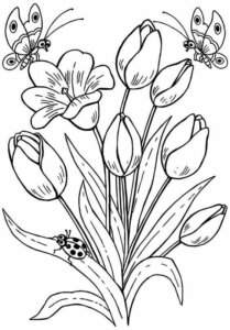 35 desenhos de flores para imprimir e colorir com crianças
