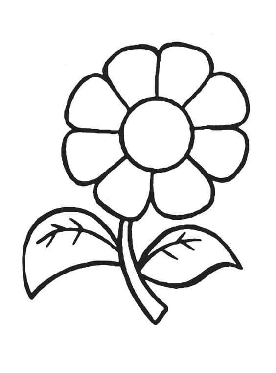 Desenho de Flor simples para Colorir - Colorir.com