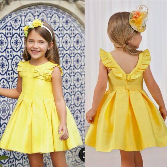 vestido de festa infantil amarelo