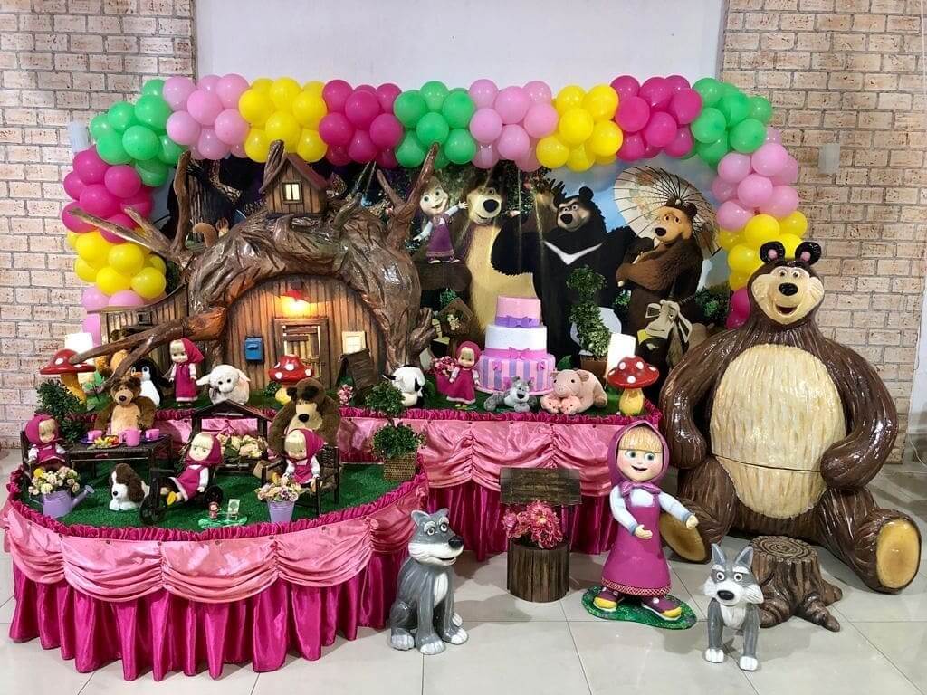 decoração masha e o urso buffet villa do sol