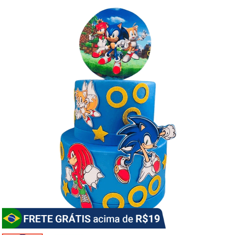 bolo fake festa sonic