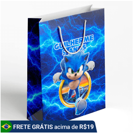 sacola lembrancinha festa sonic