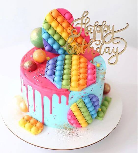 bolo para festa de aniversário infantil tema pop it