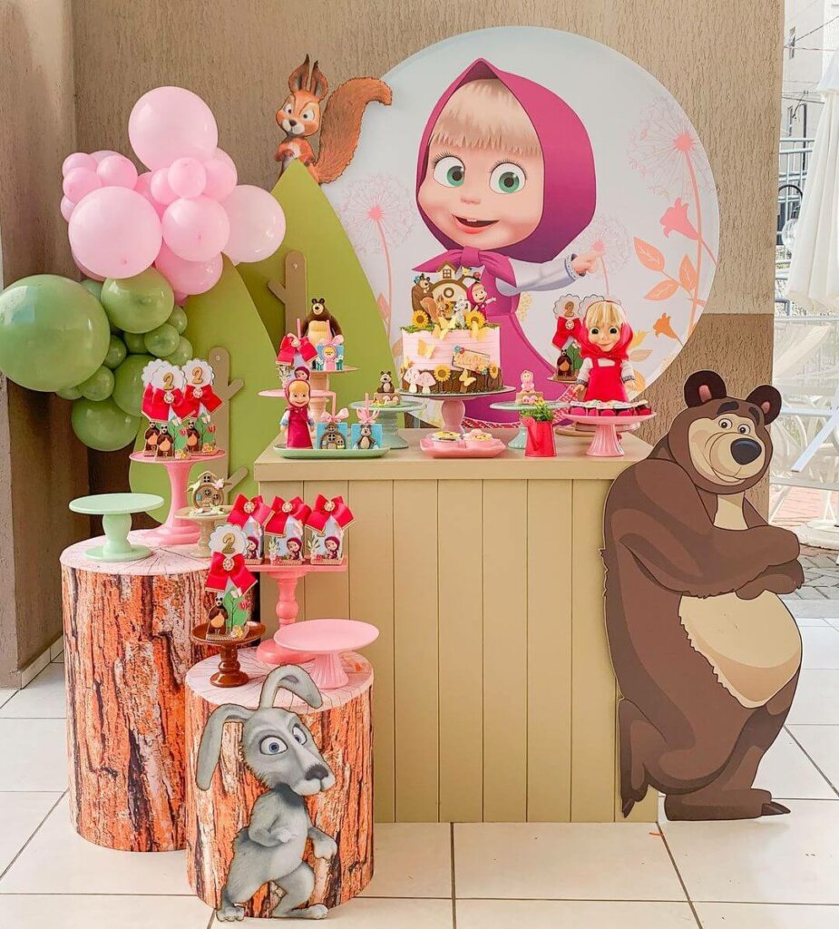 Festa Masha e o Urso: +57 ideias e tutoriais - Bolo Guaraná