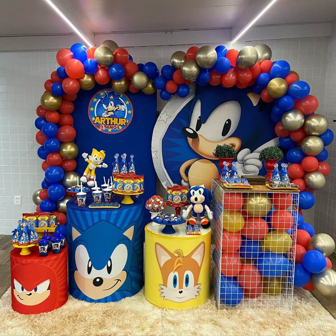 Decoracao aniversario sonic