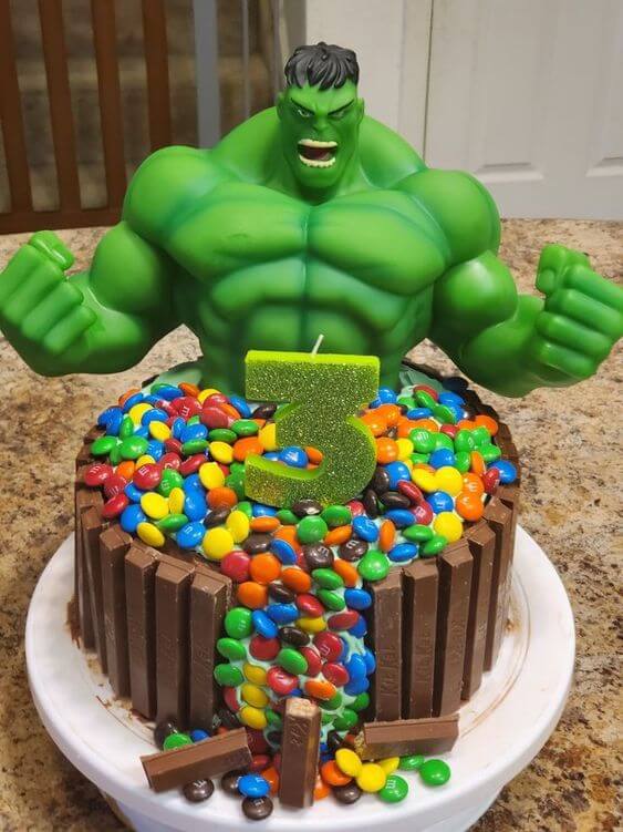 bolo para festa do hulk