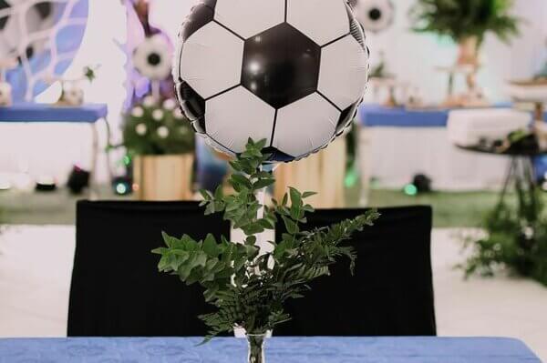centro de mesa decoração futebol