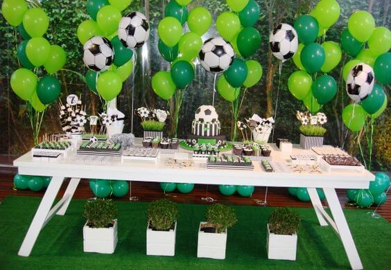 balões decoração futebol