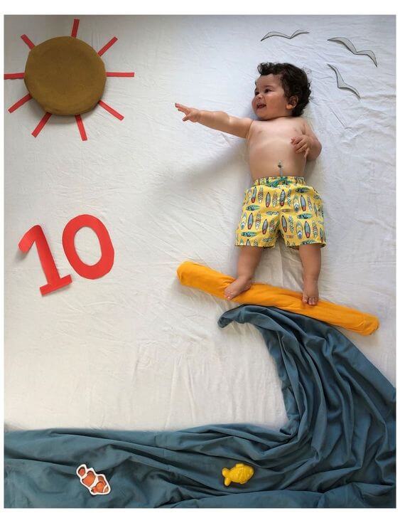 ensaio de fotos bebê menino praia