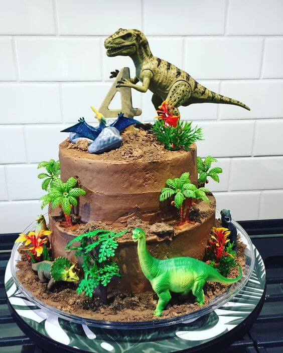 bolo dois andares dinossauro