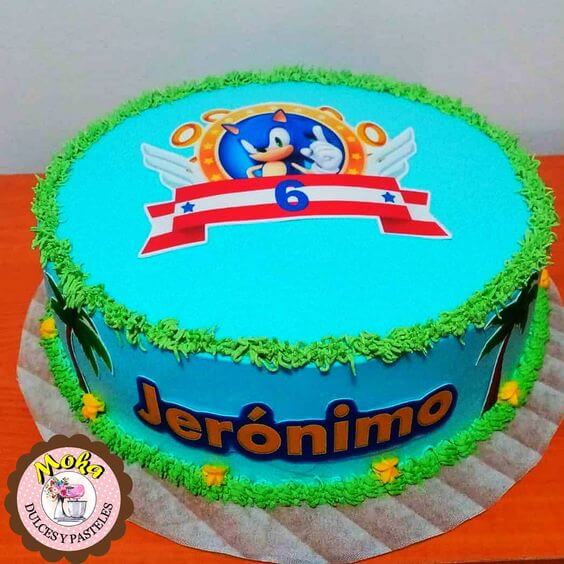 bolo do sonic festa de aniversário infantil