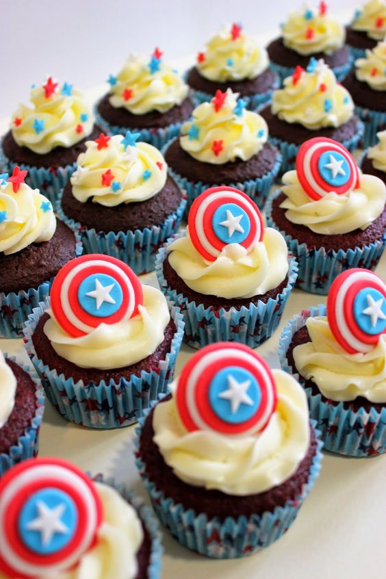 cupcakes personalizados capitão américa