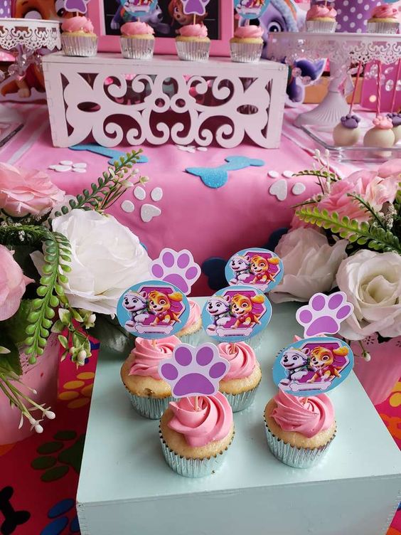 cupcake patrulha canina rosa