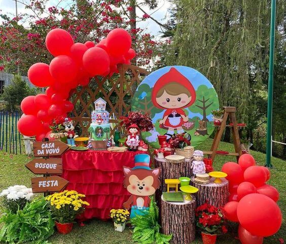 Decoração Chapeuzinho Vermelho - Inspire sua Festa ®  Decoraçao chapeuzinho  vermelho, Festa da chapeuzinho vermelho, Bolo da chapeuzinho vermelho