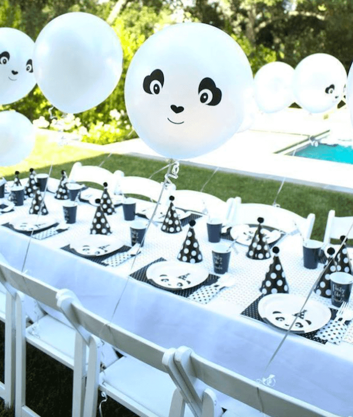 festa ao ar livre tema panda