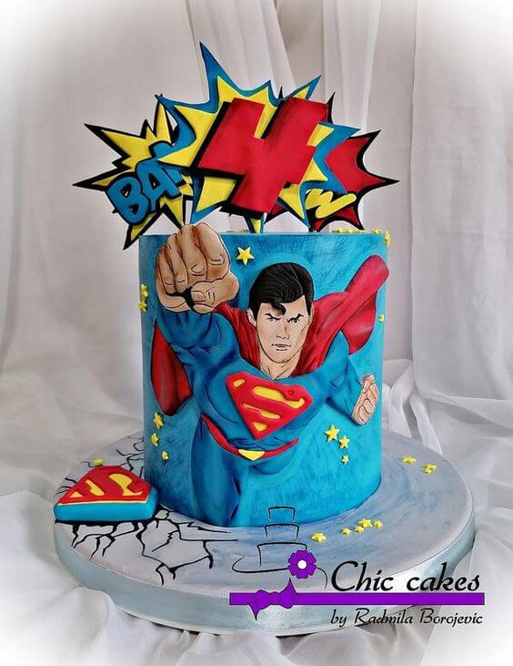 bolo para festa do super homem