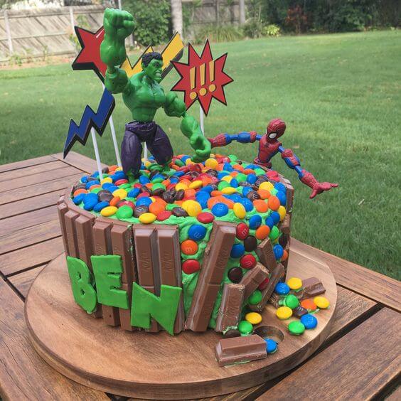 festa do hulk bolo avengers