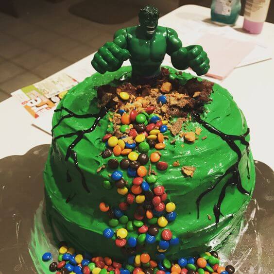 ideia de bolo do hulk