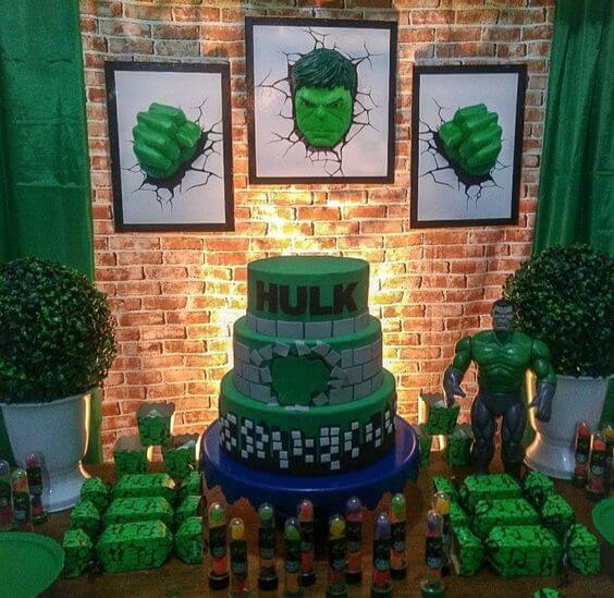 bolo festa infantil hulk