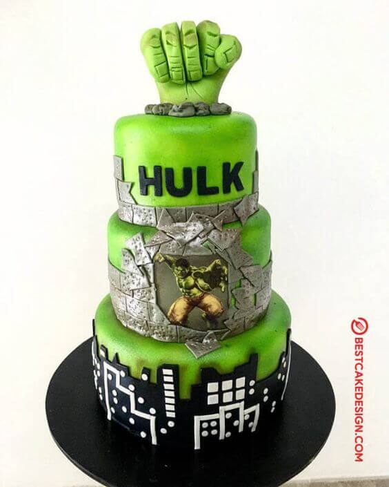 bolo festa infantil tema hulk