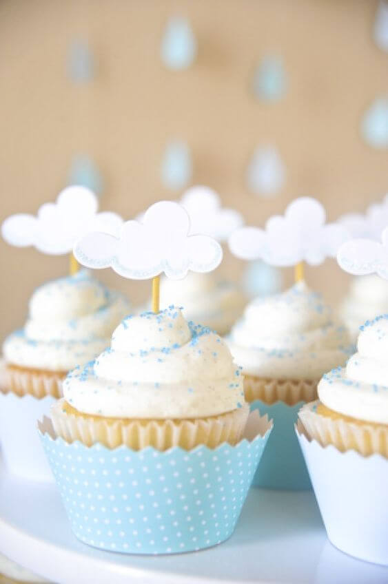 cupcake chuva de amor azul