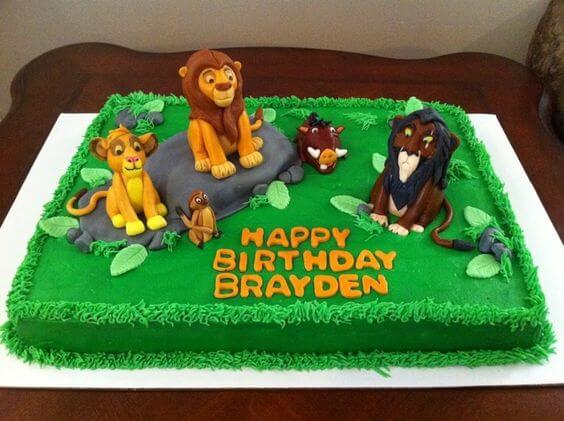 bolo infantil rei leão