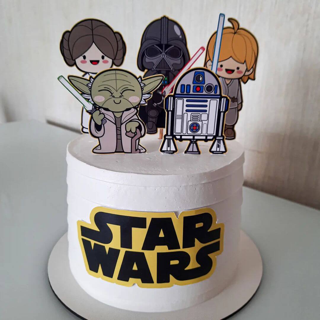 decoração star wars bolo