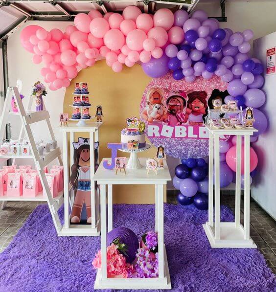 tema de festa roblox feminino