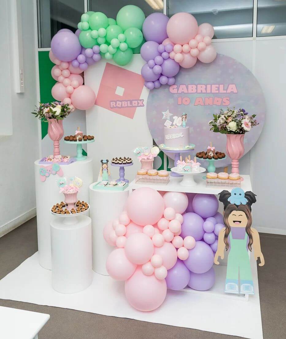 decoração tema roblox menina 🥰🥰🥰🥰😍 @Roblox