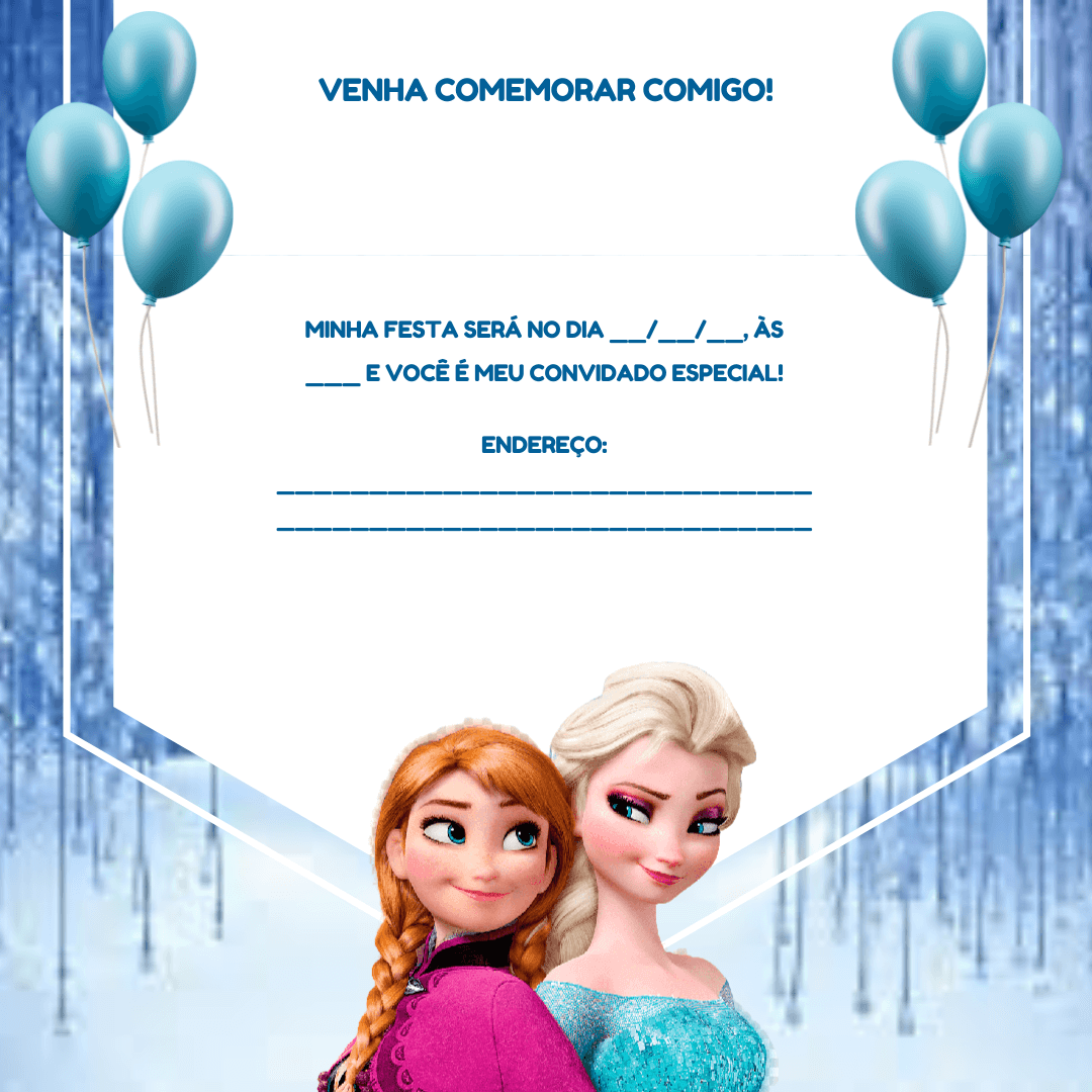 Convite Frozen Gratis Para Editar