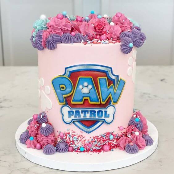 bolo rosa patrulha canina