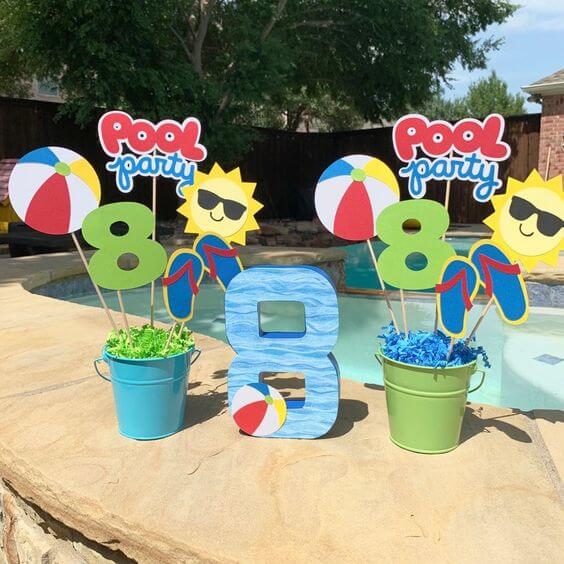 decoração piscina festa infantil