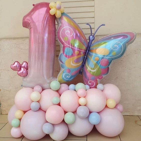 decoração com balão menina