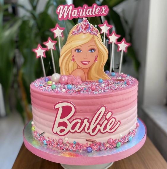 bolo da barbie decorado