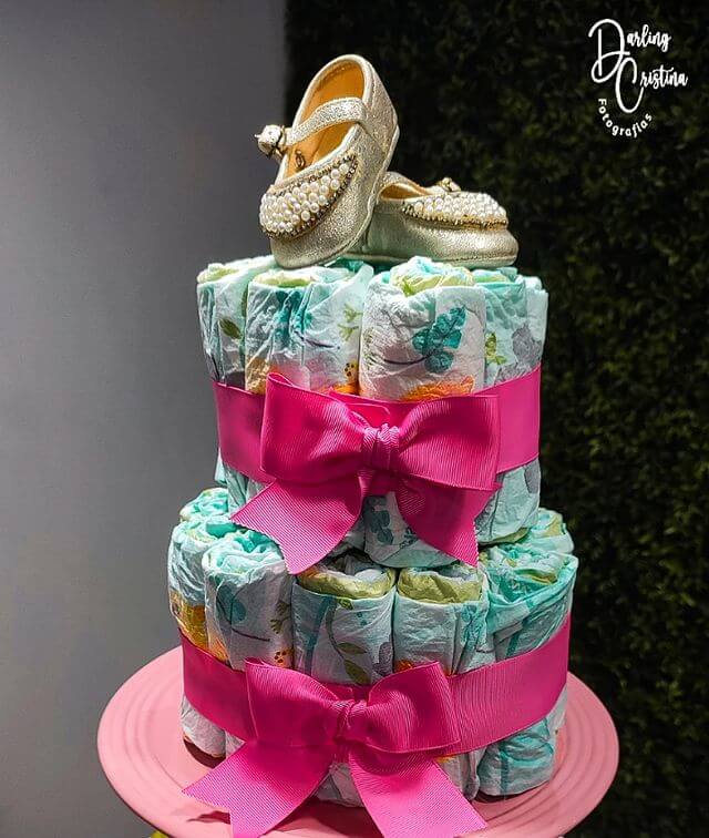 Bolo de Fraldas Menina: +30 Inspirações e Tutoriais Fáceis