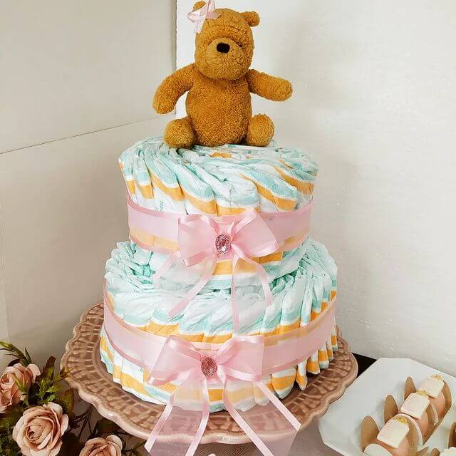 Bolo de Fraldas Menina: +30 Inspirações e Tutoriais Fáceis