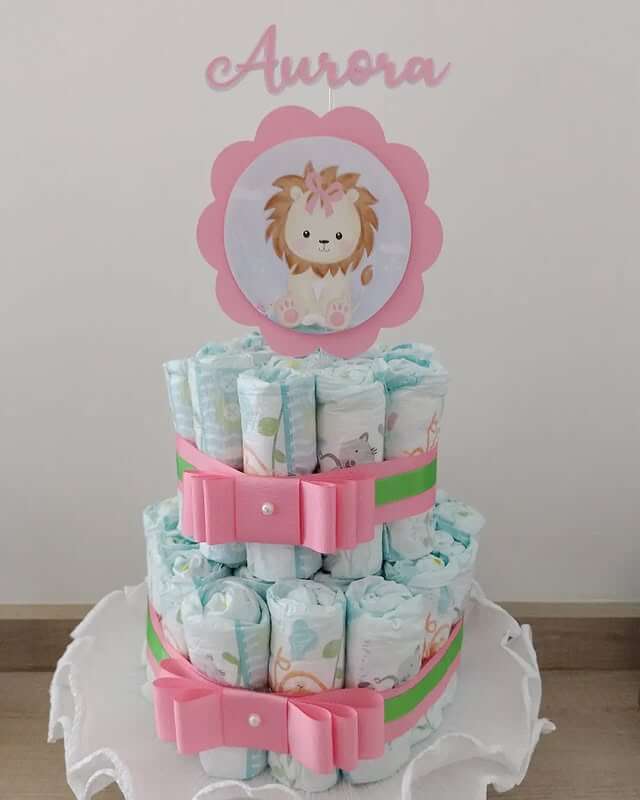 Bolo de Fraldas Menina: +30 Inspirações e Tutoriais Fáceis
