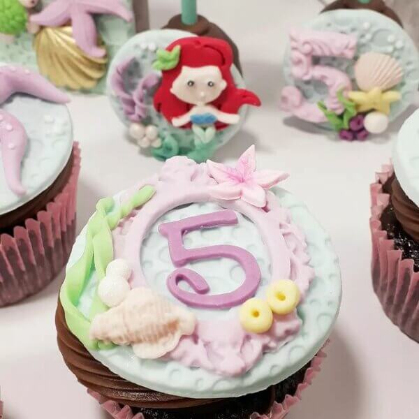 cupcake 5 anos ariel