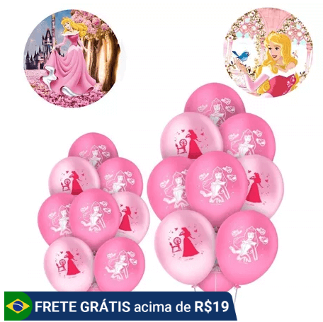 balões para festa princesas disney aurora