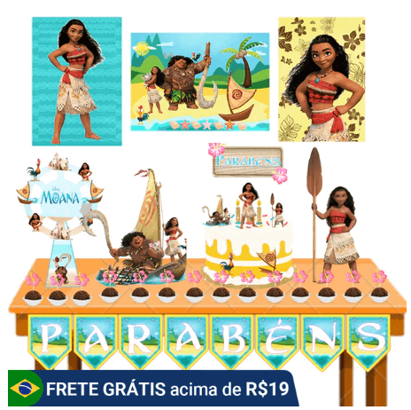 decoração festa princesas moana em casa