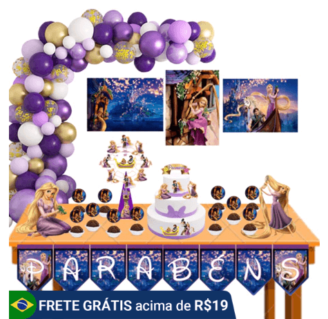 kit festa em casa rapunzel