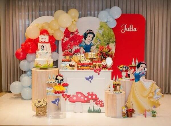 ideia festa infantil branca de neve